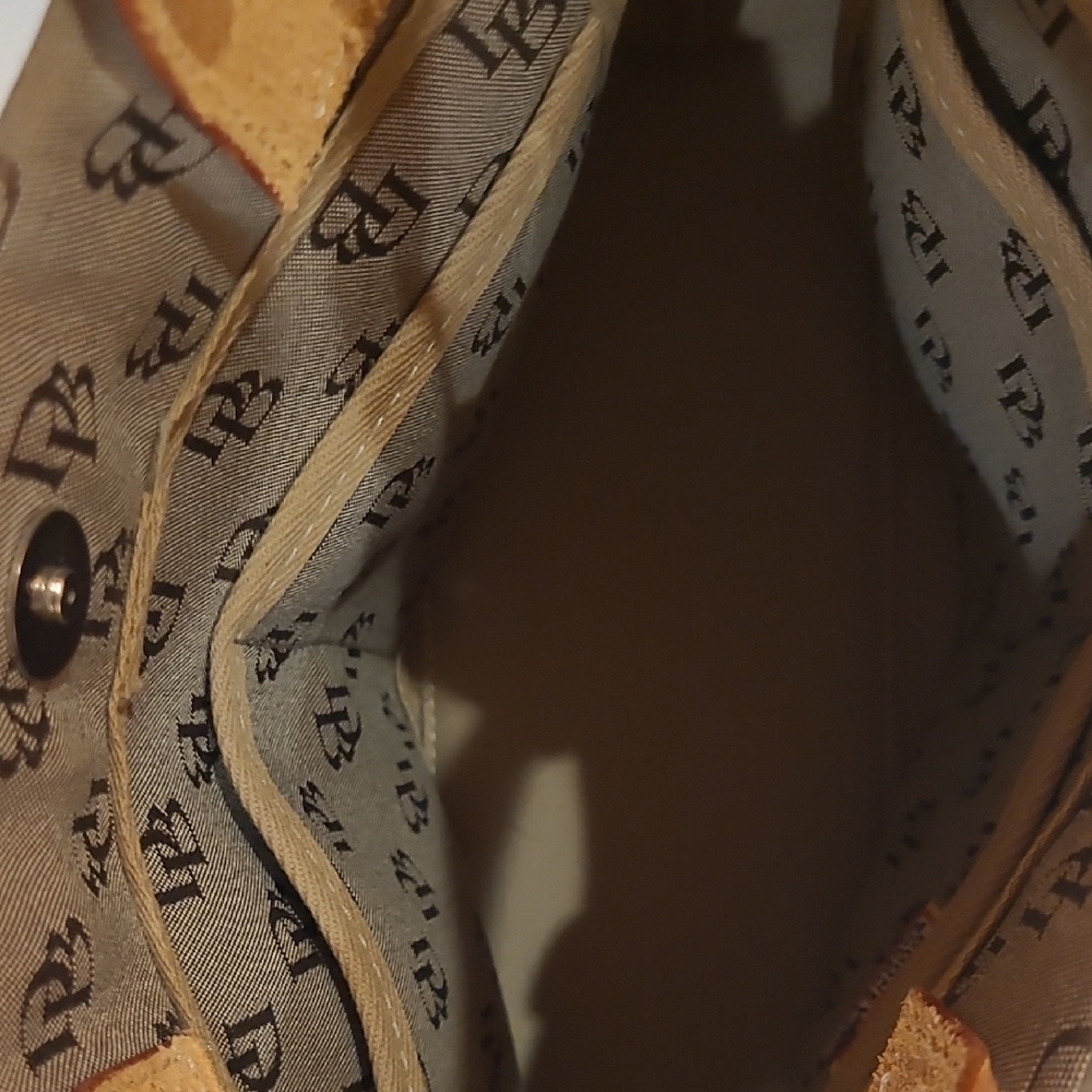 Authentic Dooney & Bourke Brown Monogram Shoulder Bag Leather Accents - Picture 8 of 13
